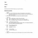 Checklist For Submitting Manuscripts